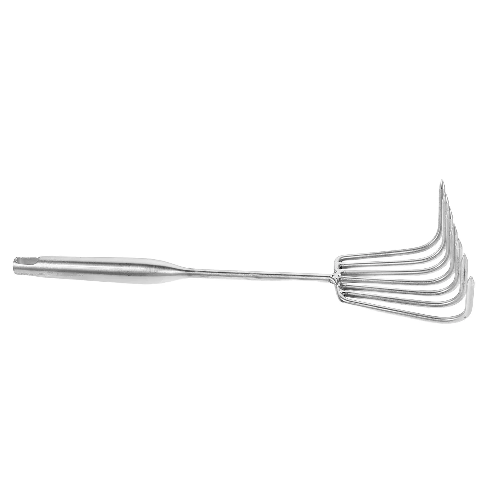 Stainless Steel Clam Rake 7 Tine Handheld Beach Shell Collecting Tool Ergonomic Garden Soil Cultivator