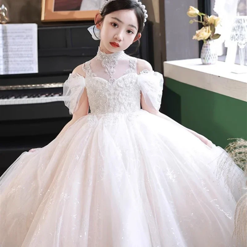 

Elegant Bridesmaid Dresses Flower Girl Children For Wedding Party Outfit Kids Long Evening Bridesmade Prom Formal Ball Gown