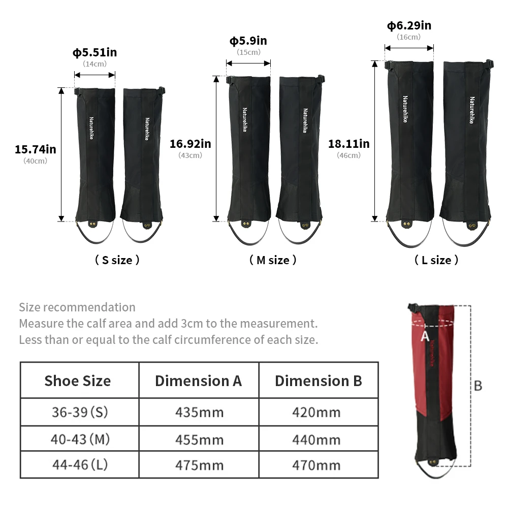 Naturehike Snow Leopard Outdoor All Terrain Hiking Snow Cover 3 In 1 Nylon Insect Proof Sand Proof Water Proof Walking Camping