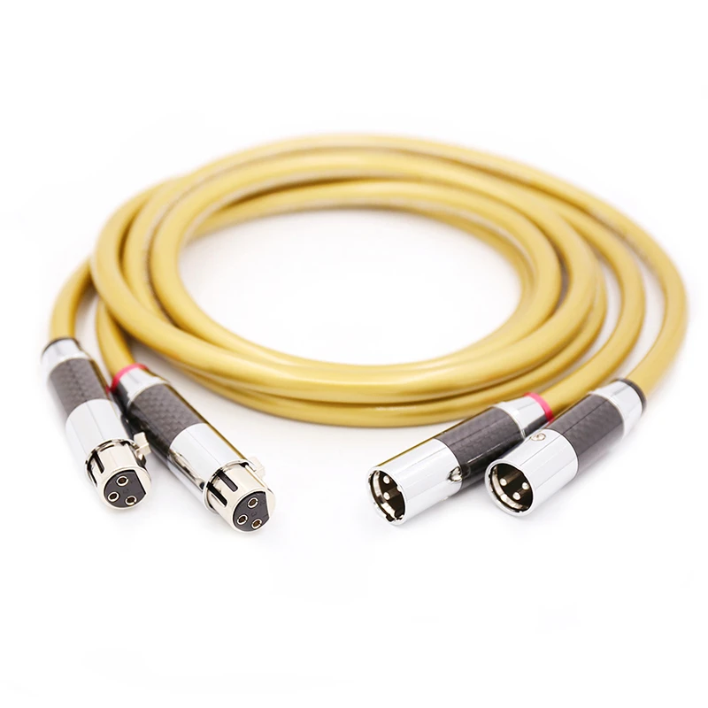 

Pair XLR Balanced Cable Cardas Golden 5-C Copper Shield HiFi Audio Interconnect Line Carbon Fiber Plug