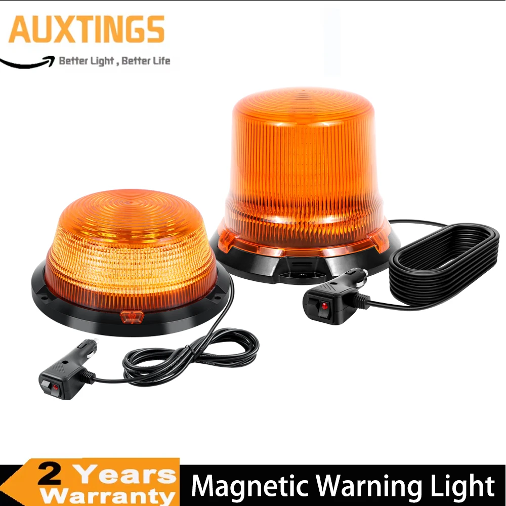 

Emergency Warning Light 5 Inch/6 Inch Orange LED Strobe Beacon for Car Truck - 12V/24V Rotating Flash, Traffic Safety Indicator