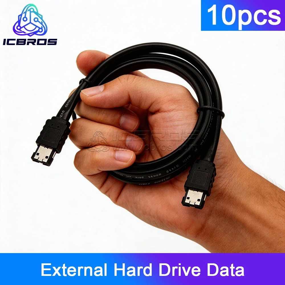 10pcs External Hard Drive Data Laptop ESATA To Male Adapter Cable, All Copper Tape Shielded Male to Male Hard Drive Data Cable