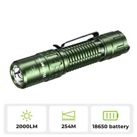 Wurkkos TD02 Tactical Flashlight 2000LM Pocket Torch 18650 Rechargeable EDC Type-C Charging Port Tail Switch IPX8 Waterproof