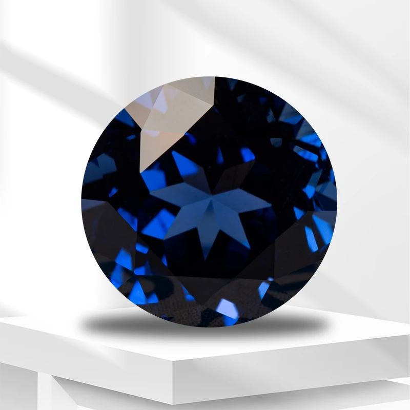ABCLab Grown Sapphire Royal Blue Color Round Cut  AAA+Clarity Gems For Jewelry Setting&Custom Design Selectable Certificate