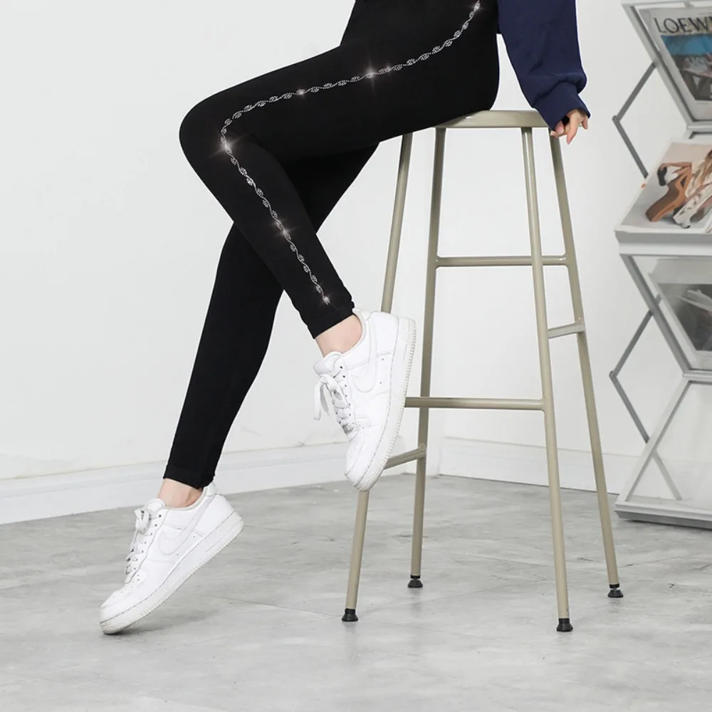 Bright Drill Glitter Leggings Super Elastic Harem Pants Leisure Glitter Pant High Waist Thicken