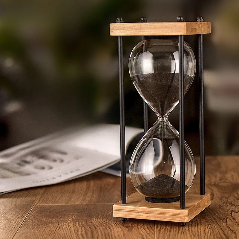 Glass Hourglass Timer Children's Anti-drop 15 30 60 Minutes Chronograph Hourglass Creative Retro Hourglass Ornament