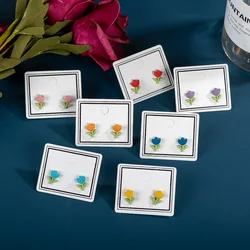 Small And Exquisite Multicolor Flower Ceramic Earrings Hand Painted Gothique Accessories Bijuterias Jewellery Gift #XN375