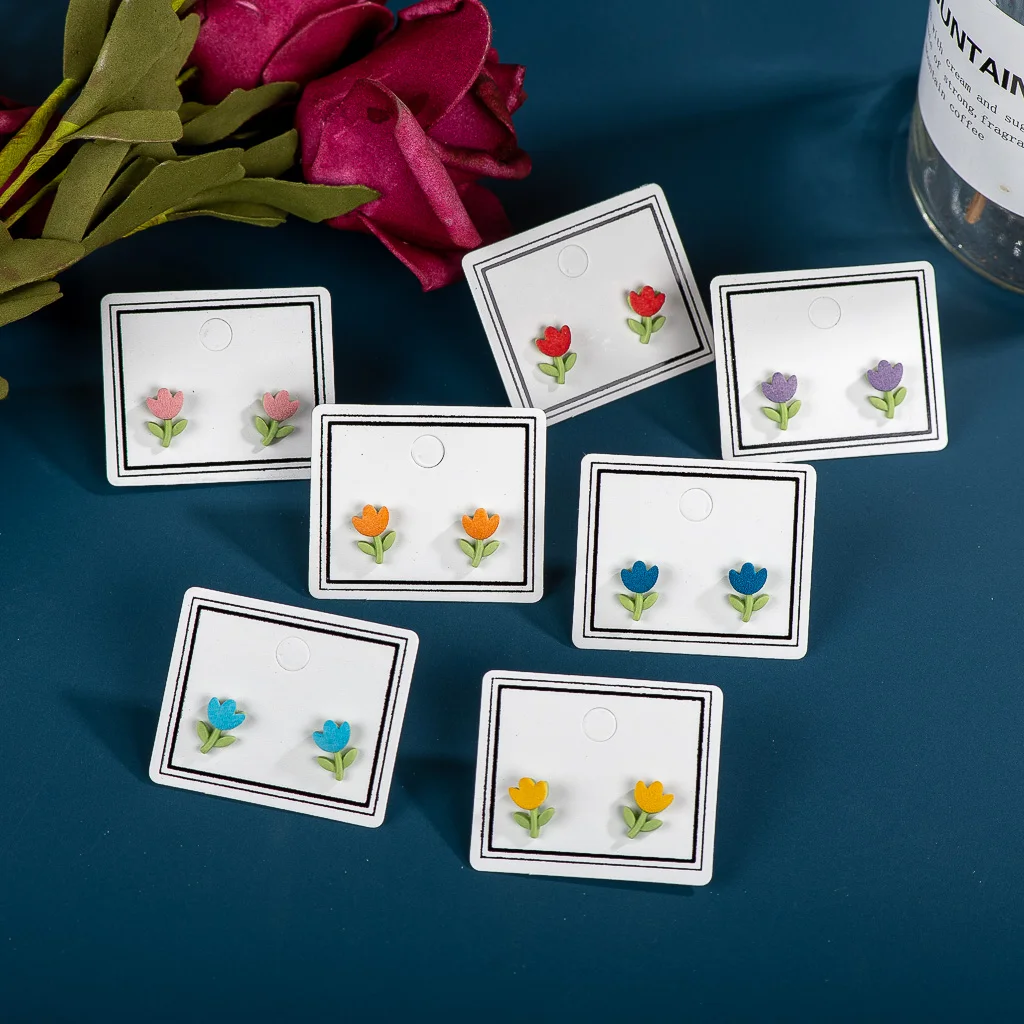 Small And Exquisite Multicolor Flower Ceramic Earrings Hand Painted  Gothique Accessories Bijuterias Jewellery Gift #XN375