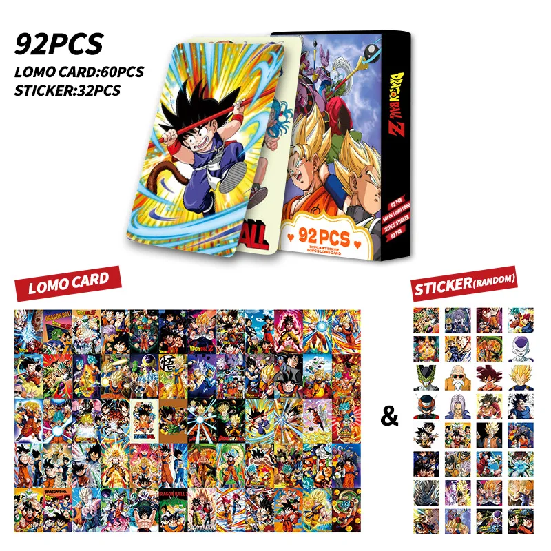 92PCS Dragon Ball Anime Collection Cards Children Classic Toy Hobby Boys Cartoon Fashion Souvenir Card Kids Creative Toys Gifts