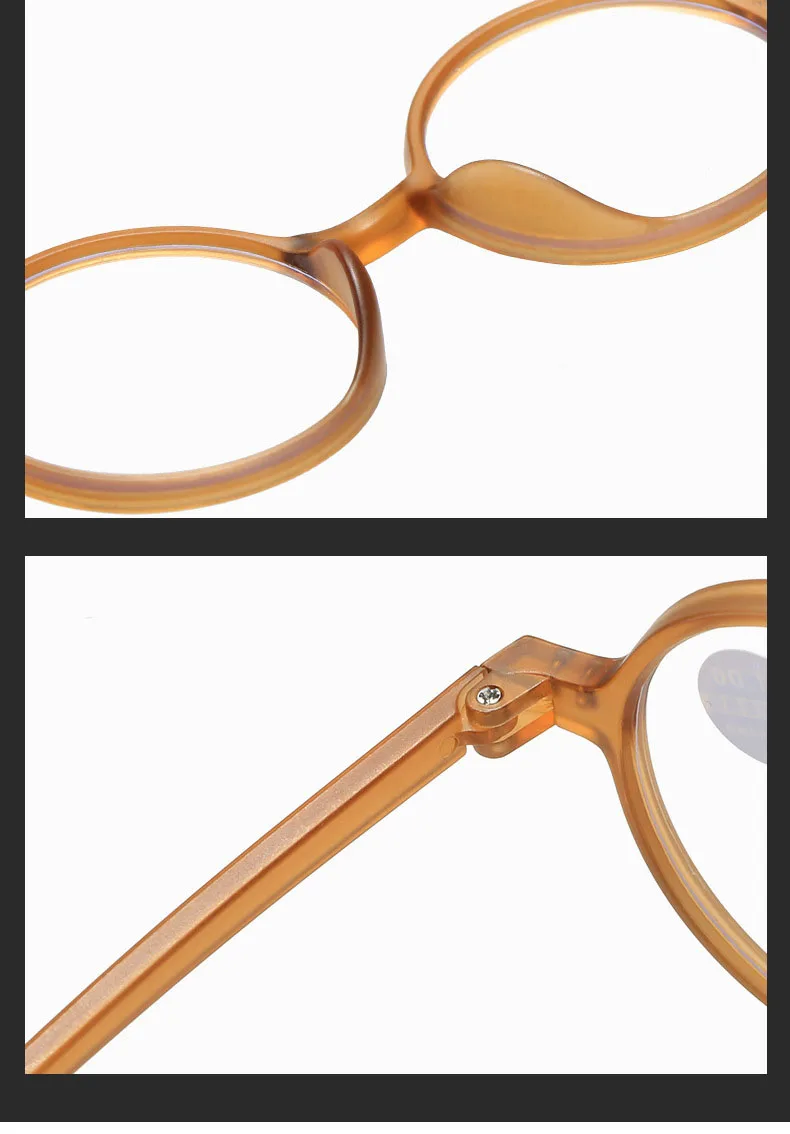 Lesebrille Für Frauen Vintage Runde Rahmen Korrigierende Gläser Männer Hyperopie Presbyopie Lesen Brillen + 1,0 + 1,5 + 2,0 + 2,5 + 3,0 – Detail 5