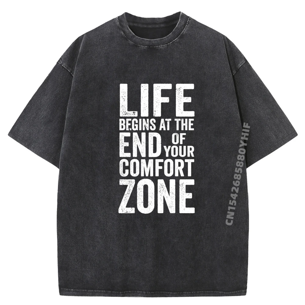 

Life Begins At The End Of Your Zone Computer Geeks Designer T Shirt Graphic Tees Breathable Washed New In Tops & Tees