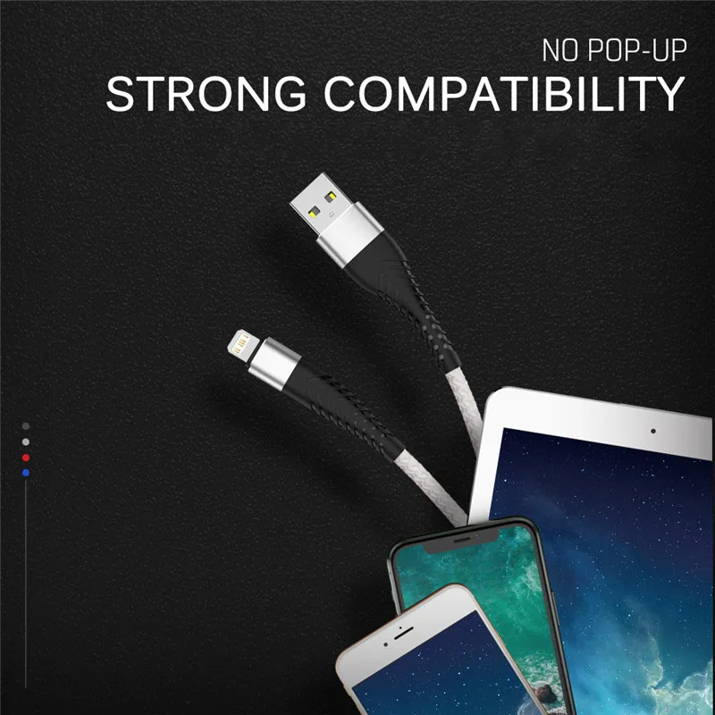 كابل USB سريع الشحن لهاتف iPhone 14 13 12 11 Pro Max Xs X XR 5 SE 6 6S 7 8 Plus Apple iPad سلك طويل سلك شاحن بيانات 1 متر 2 متر 3 متر