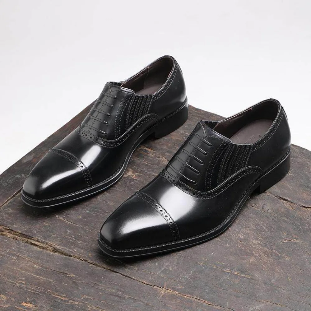 2026 Mens Slip on Loafer Oxford Shoes British Style Formal Business Patent Leather Dress Shoes For Wedding