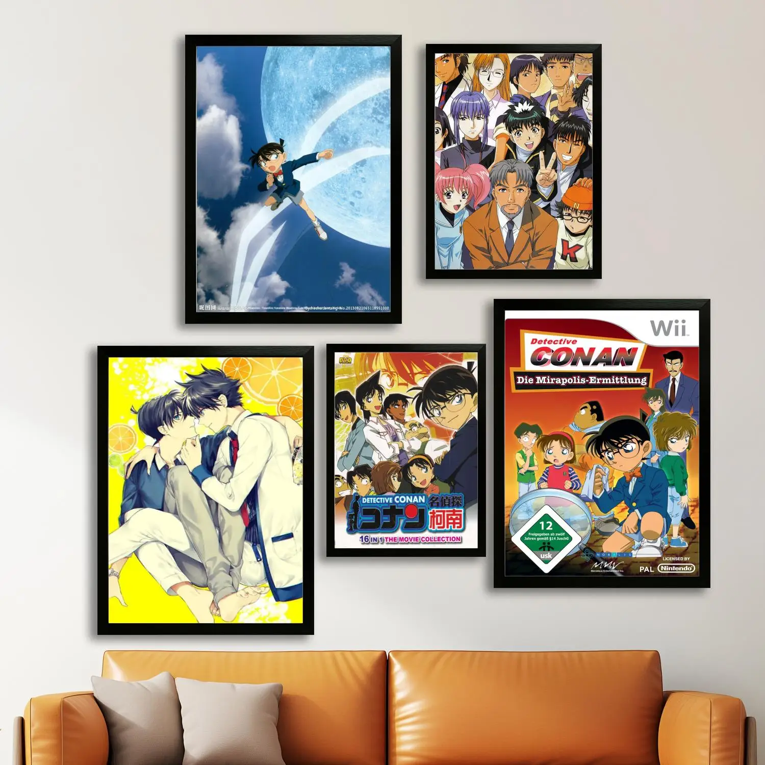 detective conan manga Canvas Art Poster, Wall Art Picture Print, Modern Family Bedroom Decor Posters,Decorative painting