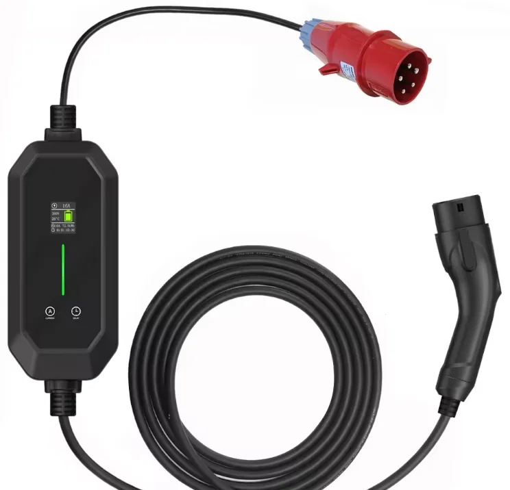 

TARY 32a 3phase 22kw Gb/t to Type 2 Ev Charger Type 2 Evse Ac Portable Ev Charger With LCD