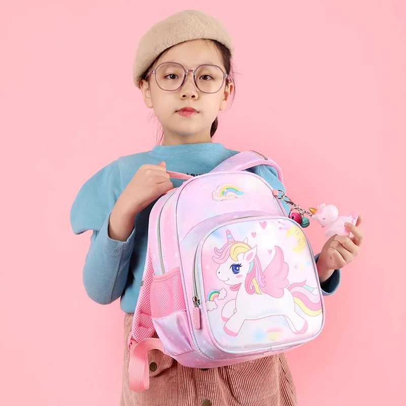 Cute Children'S Backpack New Lightweight Weight Reducing Kindergarten School Bag Cartoon Unicorn Little Girl Backpack