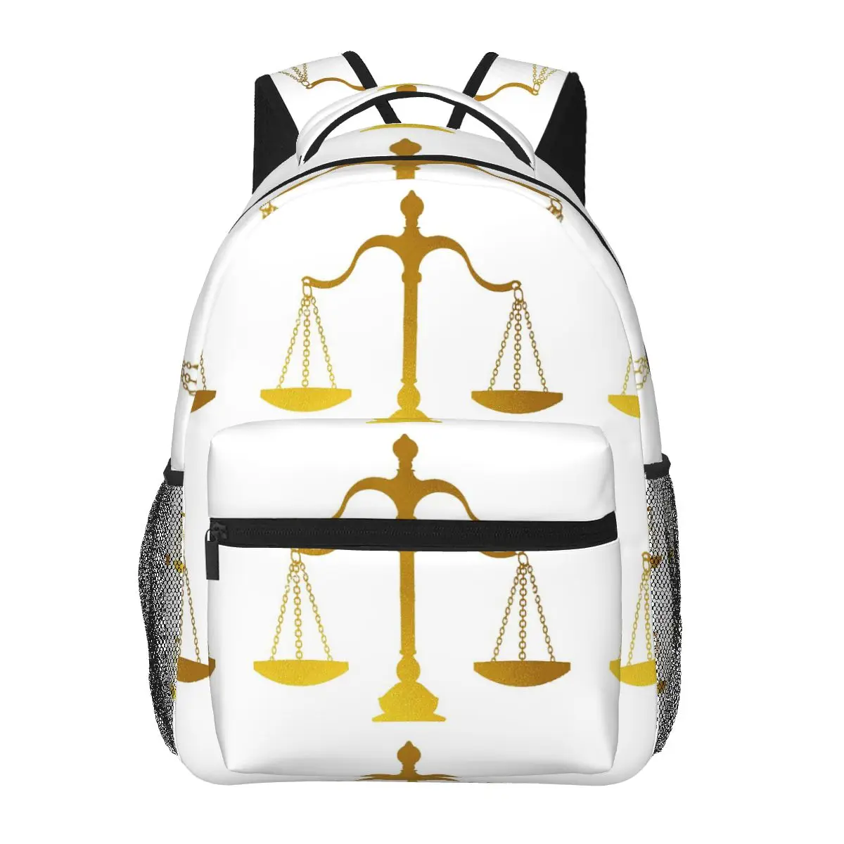 Gold Scales Of Justice Law Lawyer Legal Party Backpacks Boys Girls Bookbag Students School Bags Travel Rucksack Shoulder Bag