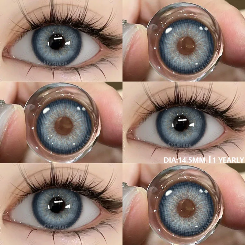 EYESHARE Colored Contact Lenses 1pair Natural Eye Lens Blue Eye Lenses Brown Lenses Gray Pupils Yearly Cosmetic Green Contacts