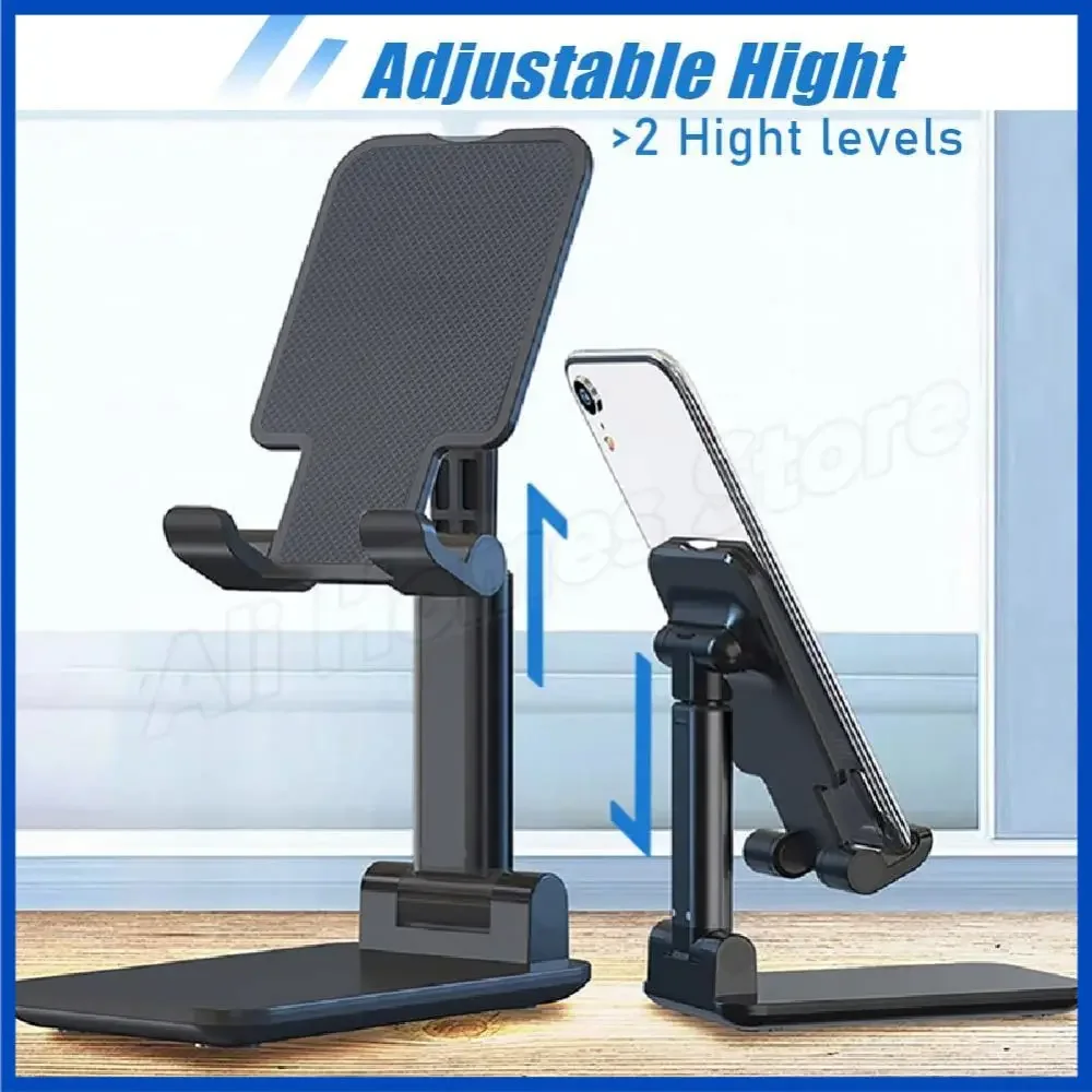 Foldable Phone Stand Adjustable Angle And Height With Silicone Pad Suitable For Desktop Fully Foldable Phone Stand Compatible