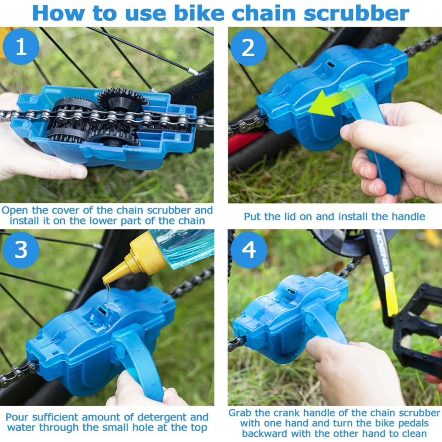 Bike Chain Cleaner Kit Including Chain Oil Lubricant,Bike Chain Degreaser,Chain Scrubber and Bicycle Cleaning Brush Tools image 3