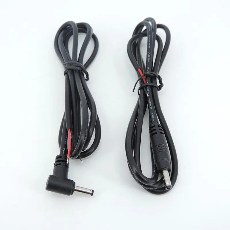 2pin DC Power 3.5x1.35mm male  connector Cable 22AWG 3a Extension Cord right angel For Camera LED Lights