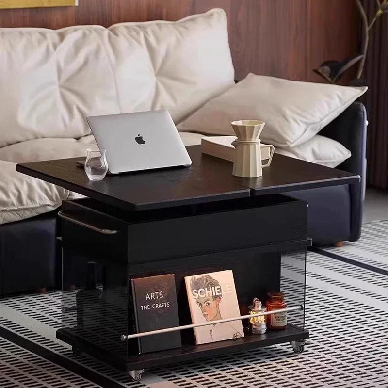 

Дизайнерский журнальный столик для гостиной, деревянный, в скандинавском стиле, с ящиками для хранения, эстетичный, приставной столик, мебель для дома