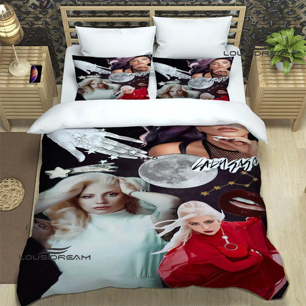 Imagem -05 - Star Lady Gaga Impresso Conjuntos de Cama Exquisite Cama Suprimentos Capa de Edredão Consolador de Luxo Presente de Aniversário