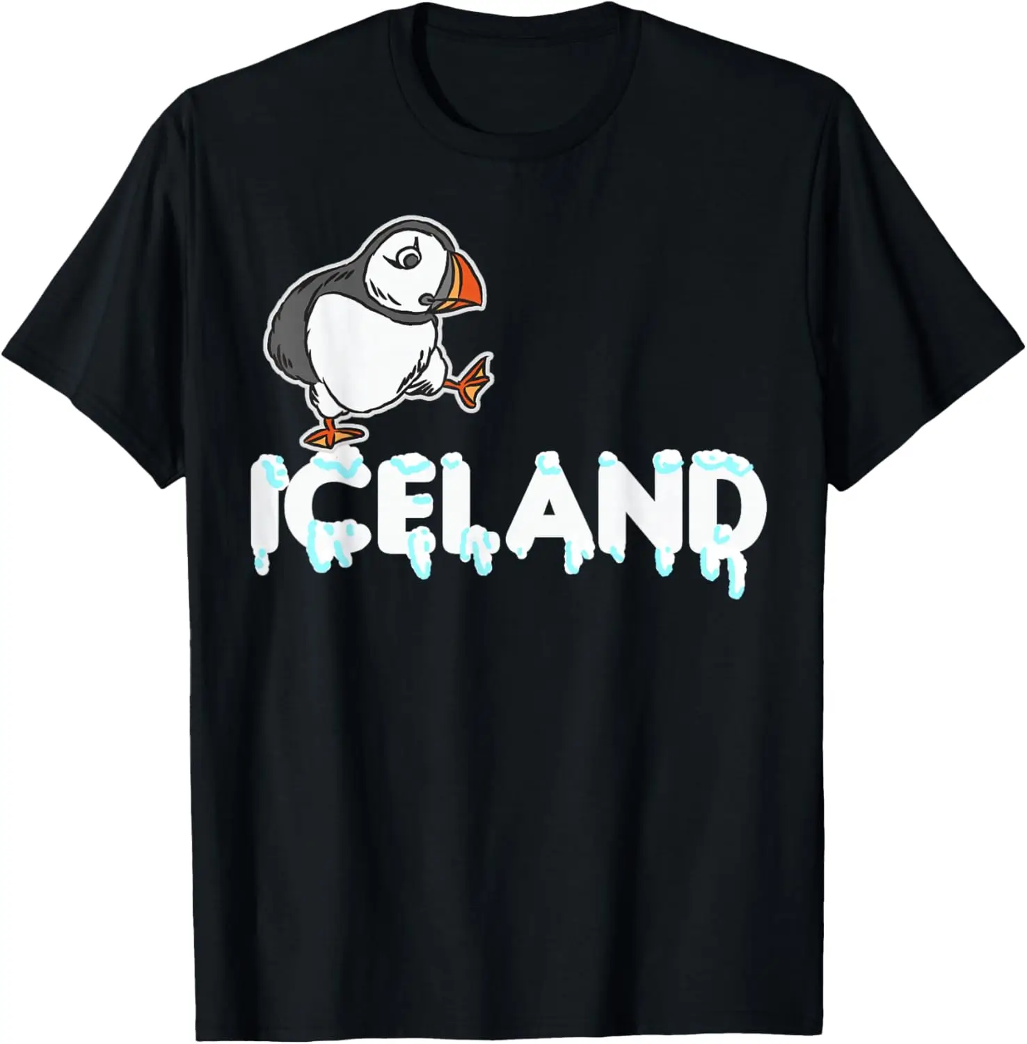 Iceland Puffin Funny Bird Animals Lover T-Shirt 100% Cotton Trendy Y2K Short-Sleeve Tee – Soft, Quick-Drying, All Occasion Casual  Suitable For Concert Party Hanging Out Sightseeing Trip