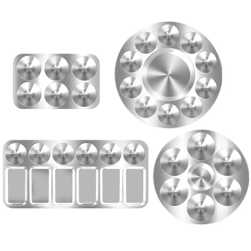 Aluminiumpalette Kindermalerei Metallpalette Handbemalte Gouache Aquarell Runde Palette