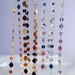 2meters 1meter Rhombus Disc Link Chains Round Sequin Charms Chains for Necklace Bracelet Handmade Earrings DIY Jewelry Making