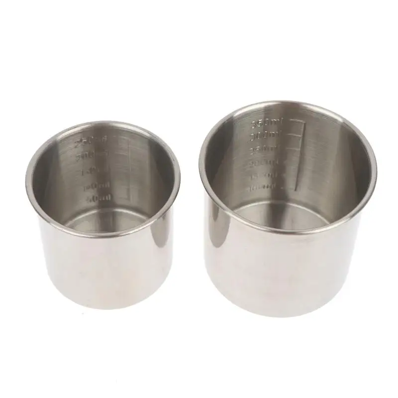 Household 250/350ML 304 Stainless Steel Measuring Cup Rustproof Anti-fall Rice Container Cups With Scale Measuring Holder Bar
