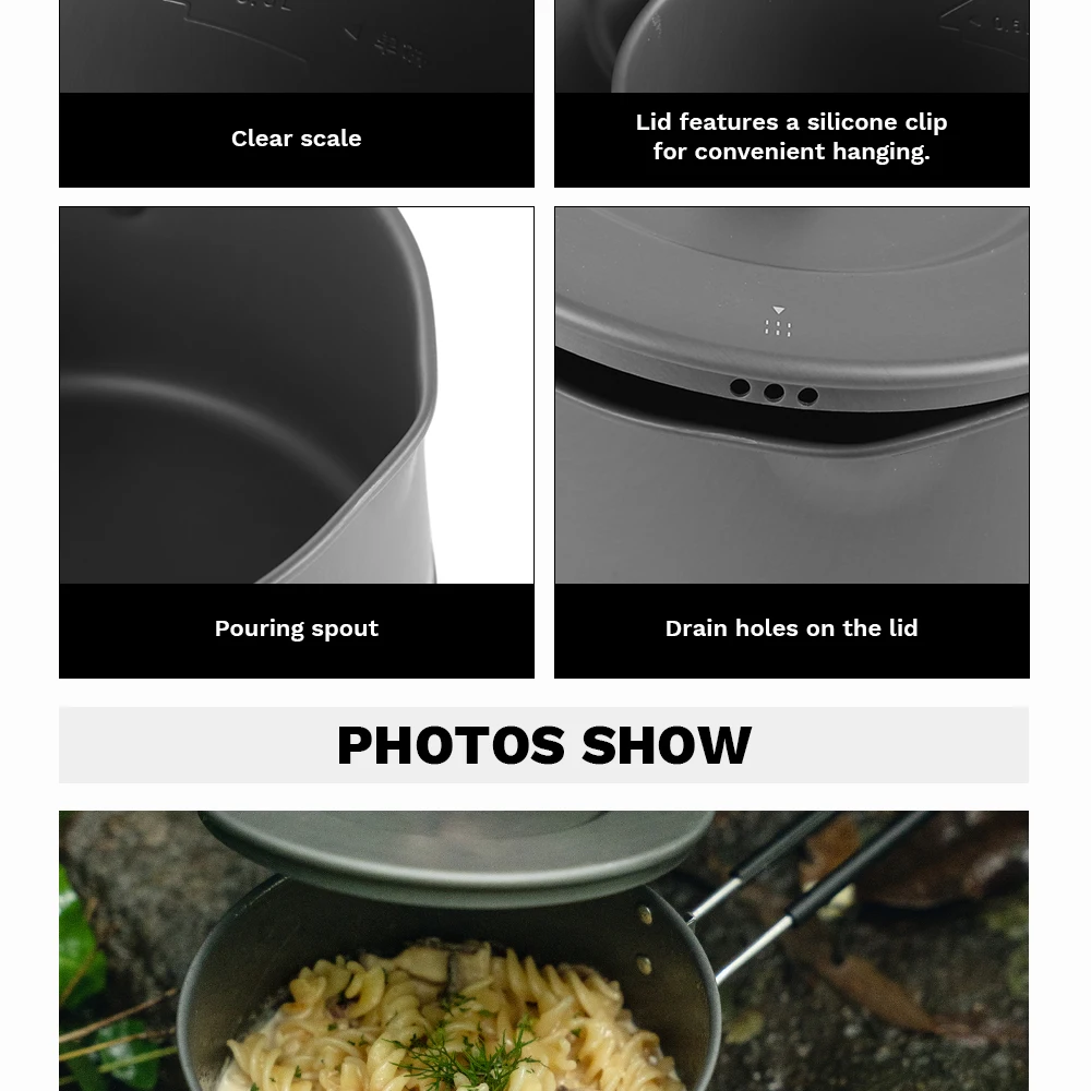 Fire-Maple Petrel Ramen Pot, ultraleichter Wärmetauscher, leichter tragbarer Topf für Wandern, Reisen, Camping, Rucksackreisen – Detail 5