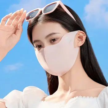 남녀공용 목 보호 실크 스카프, 자외선 차단 베일, 얼굴 스카프, 자외선 차단, 얼굴 커버, 자외선 차단 마스크 