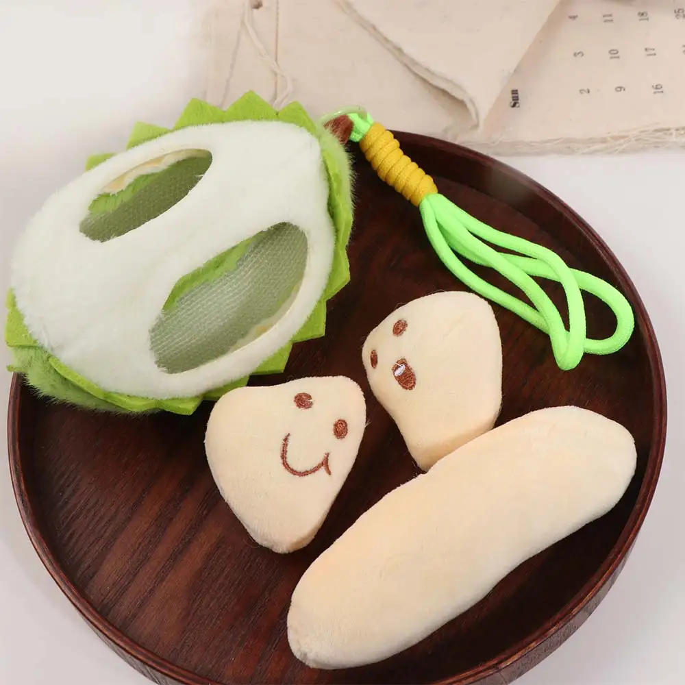 PP Cotton Fruit Durian Pendant Detachable Simulation Durian Fruit Shape Collection Soft Fruit Durian Keyring Boys and Girls