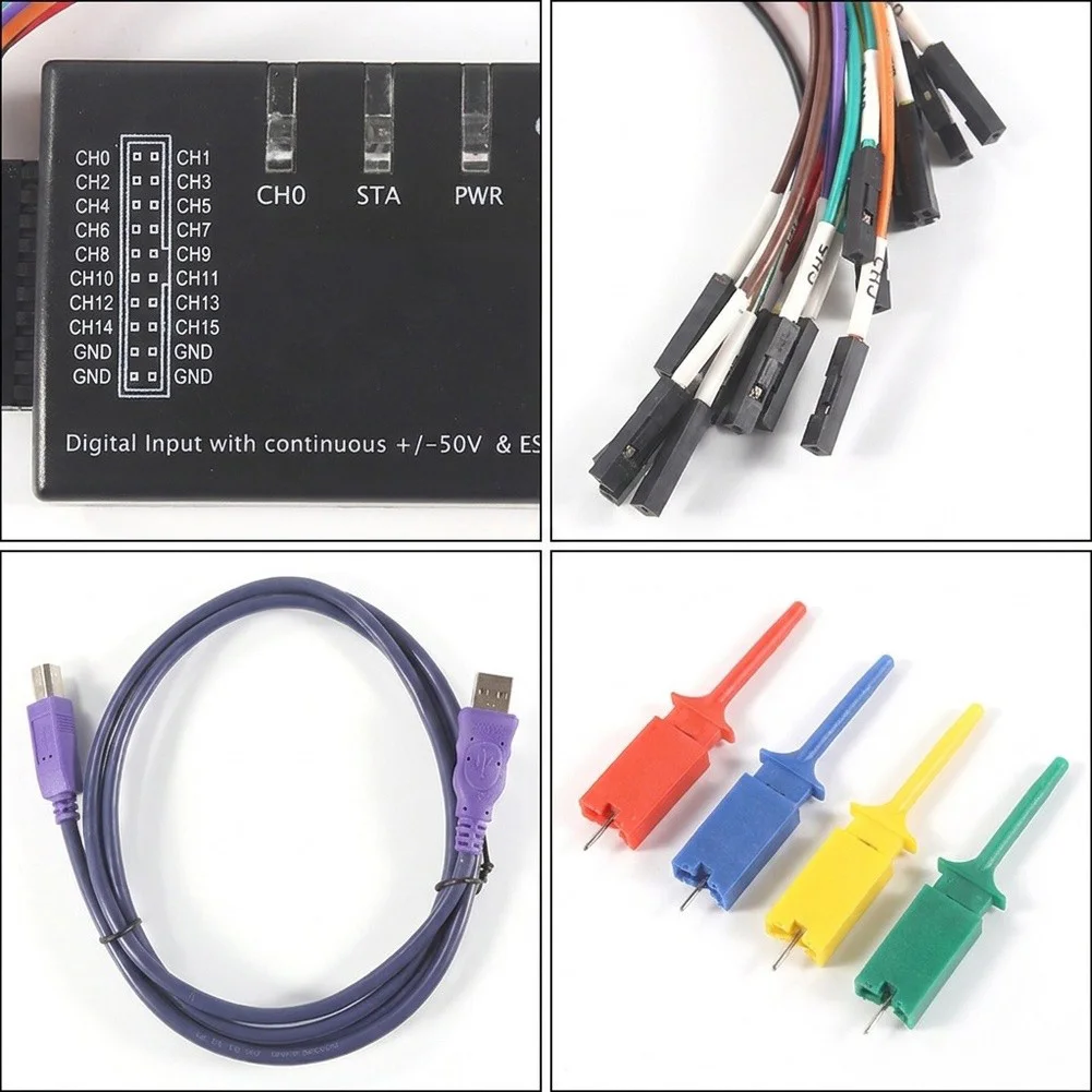 for logic Analyzer with 16 Digital Channels and Adjustable Sampling Rate from 16MHz to 100MHz Based on Active Channel Count