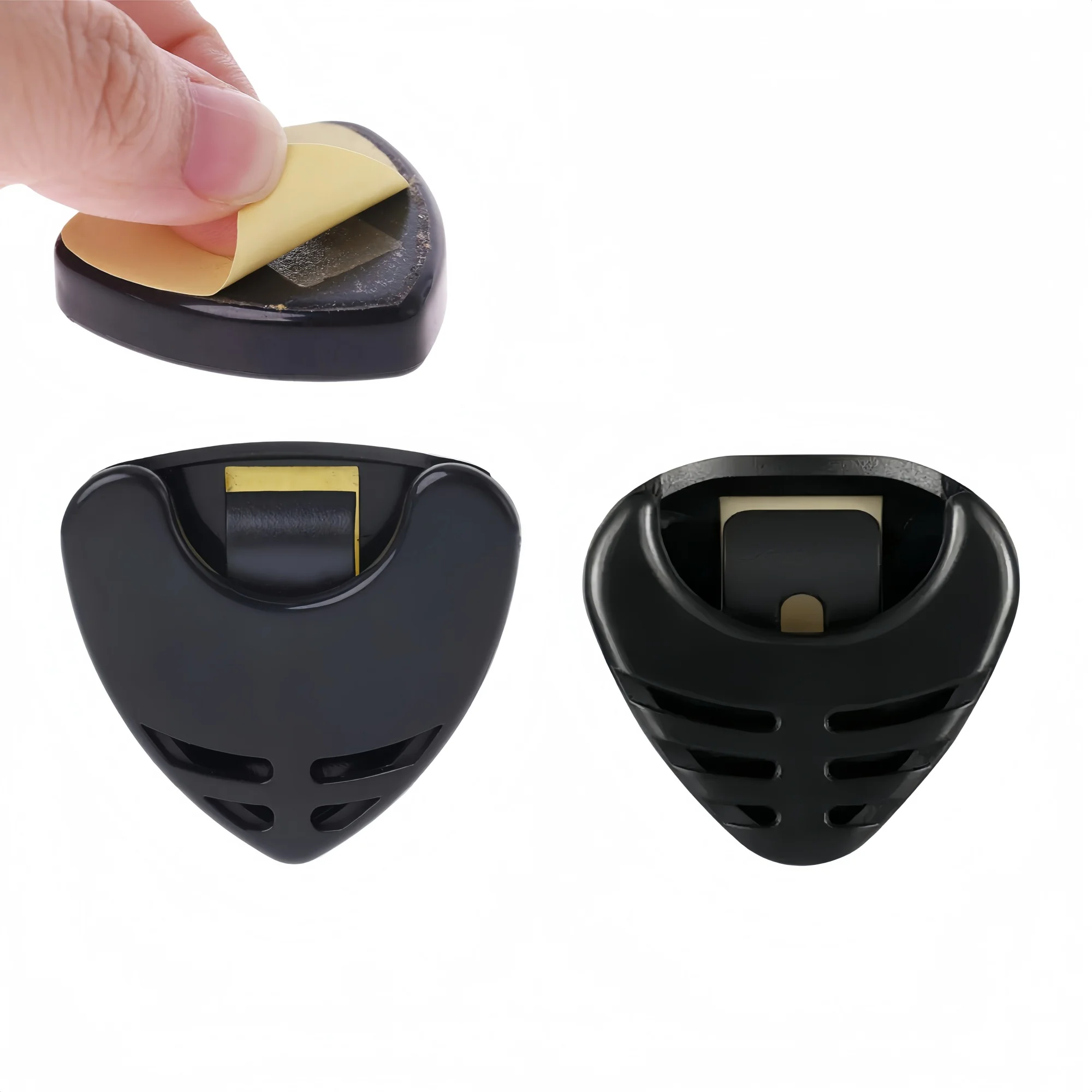 Miwayer 1/5/10Pcs Guitar Pick Holder Plastic Plectrum Case Mediator Quick Storage Self Adhesive Triangle Shape for Guitarist