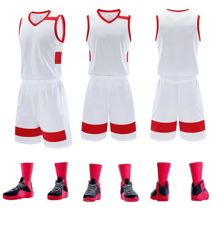 High Quality Double-sided Wearable Men Basketball Sets Uniforms Breathable Quick-drying Sports Suits MenBasketball Jerseys