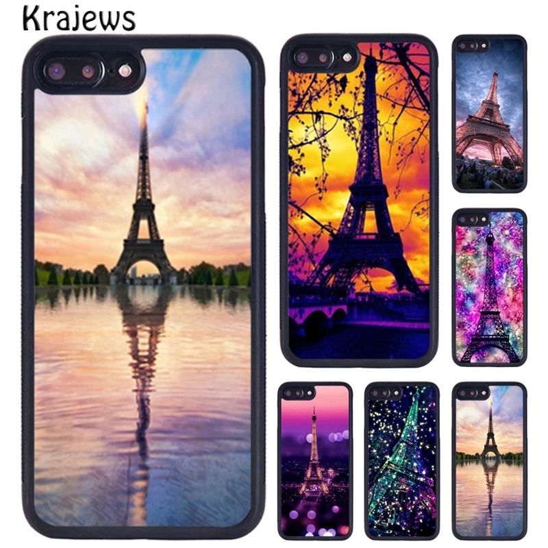 Krajews Eiffel Tower France TPU Phone Case For iPhone 16 15 14 X XR XS 11 12 mini 13 Pro MAX Plus cover shell coque