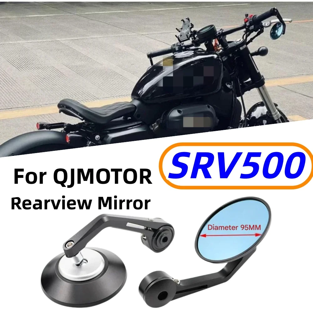 Reflective left and right side mirrors are suitable for QJMOTOR SRV500 handlebar mirror and reversing mirror modification parts.