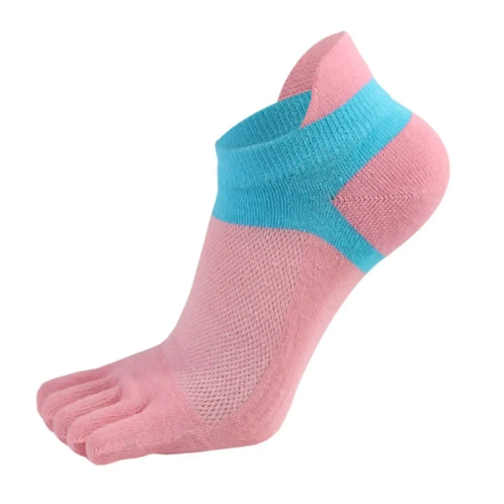 1 Pair of EU36-40 Five Finger Socks Mesh Anti Friction No Show Ankle Socks Breathable Cotton Women's Short Socks Spring Summer