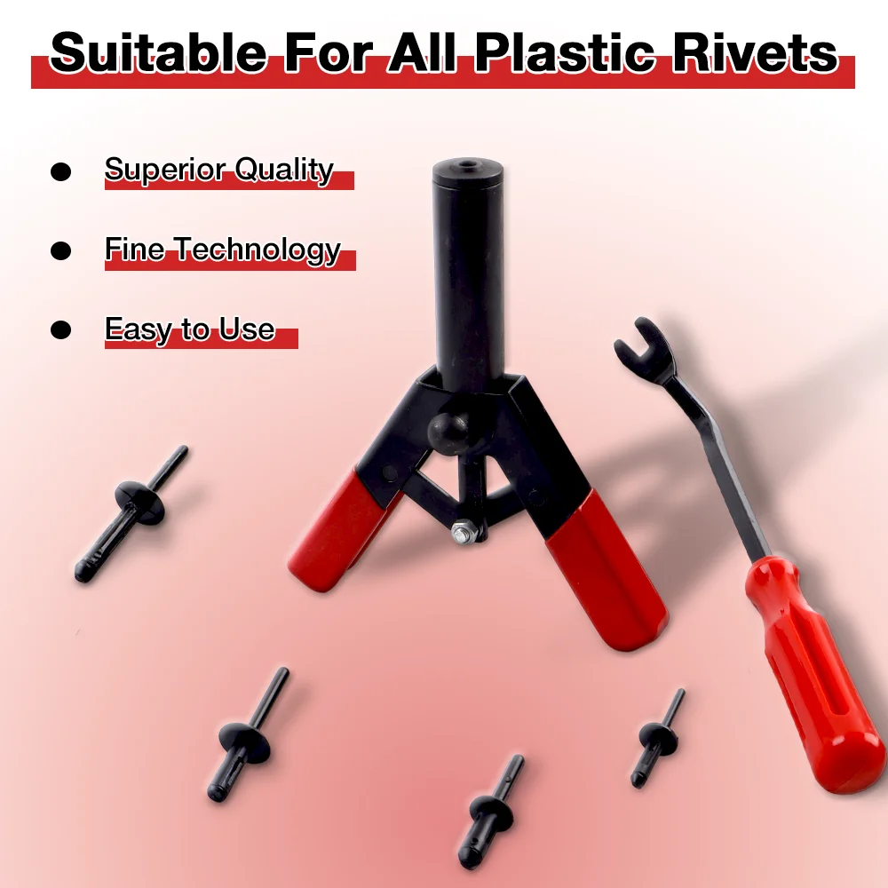Plastic Rivet Gun Kit, Quick Riveting Tool, Manual Rivet Gun, Plastic Rivet, For Fastening Door Panels And Automotive Interiors