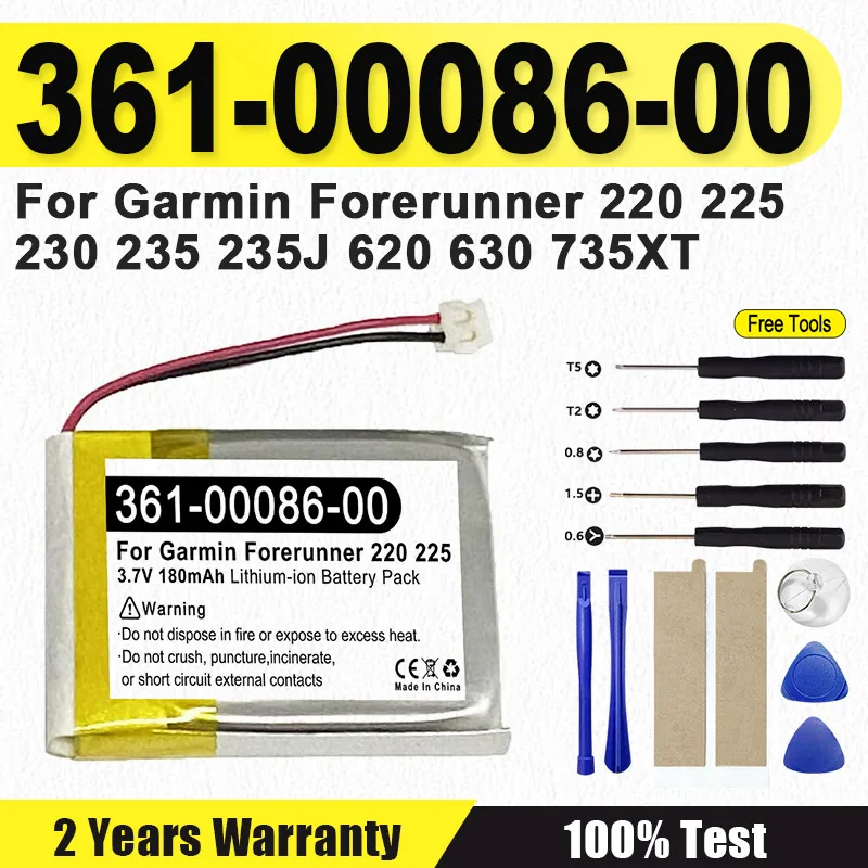 

Brand-New 361-00086-00 Battery For GARMIN Forerunner 220 225 230 235 235J 620 630 735XT instinct/instinct solar + Free Tools