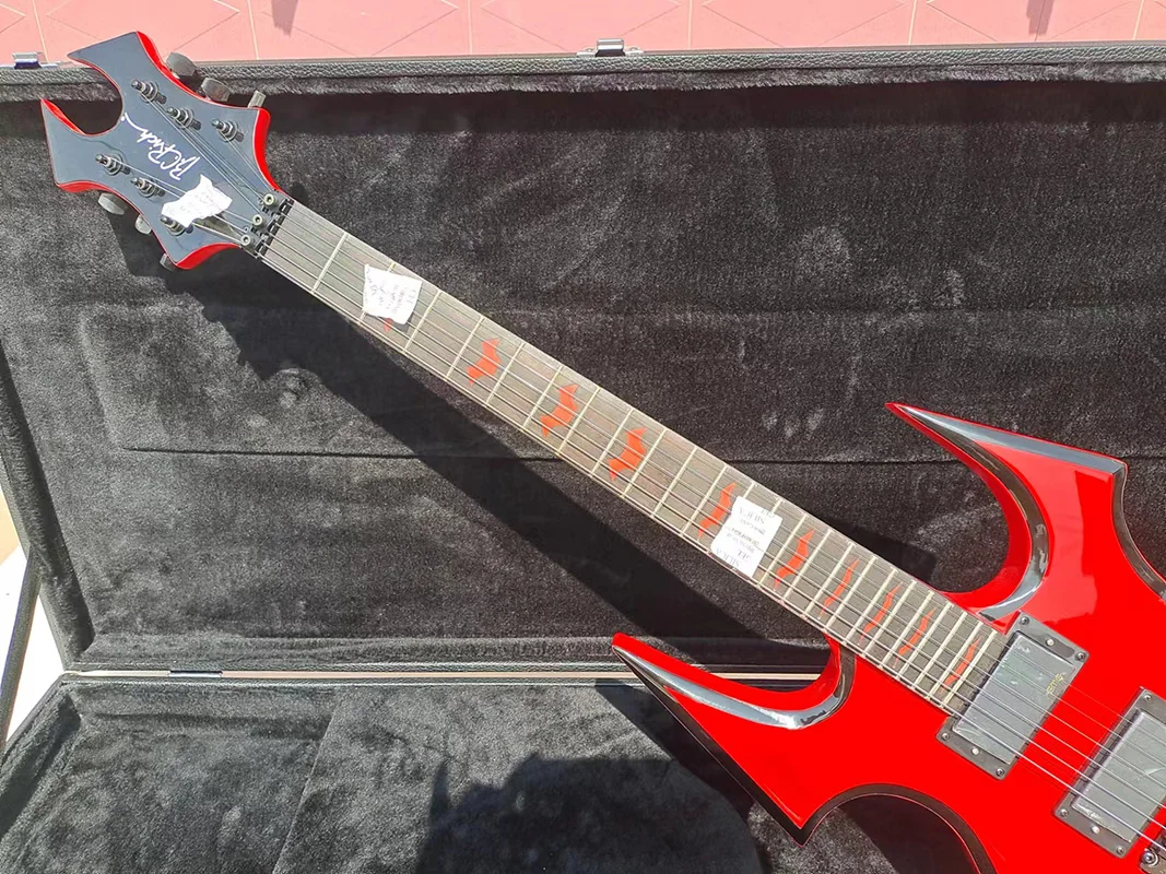 In stock B.O.C.RICH RED  guitar，Ebony finger board，Lock Nut，floyd rose vidrato bridge ，fast shipping