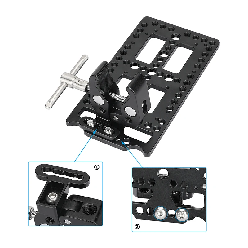 Batteria CAMVATE piastra del tabellone piastra del formaggio della fotocamera per V Lock Mount Power Splitter + morsetto universale Super granchio