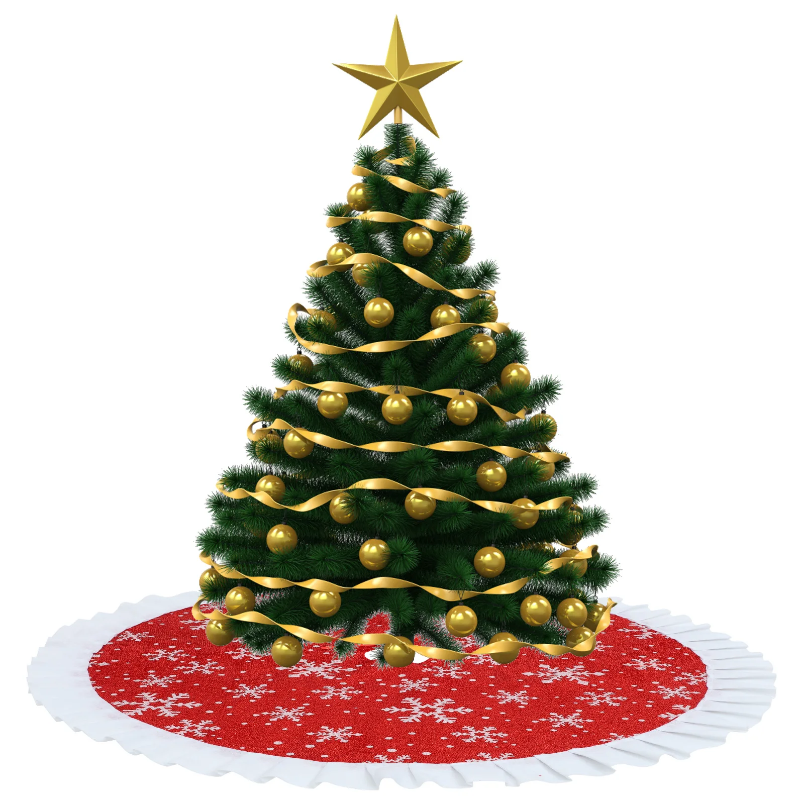 

Christmas Tree Skirt Non-Woven Fabric Xmas Tree Skirt Floor Mat Suitable for Home Shopping Mall Decor Xmas Decorations