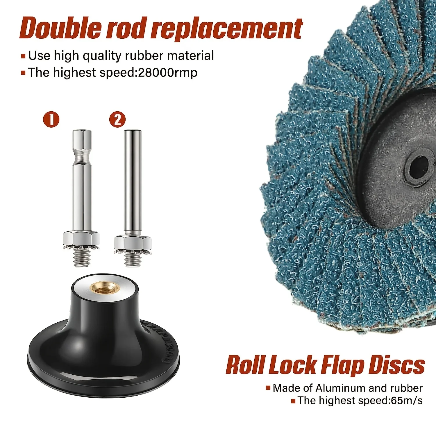 2 Inch Quick Change Flap Disc 40/60/ 80/120 Grit, Roll Lock Flap Sanding Disc with 1/4" Shank Pad Holder, Zirconia Alumina Flat
