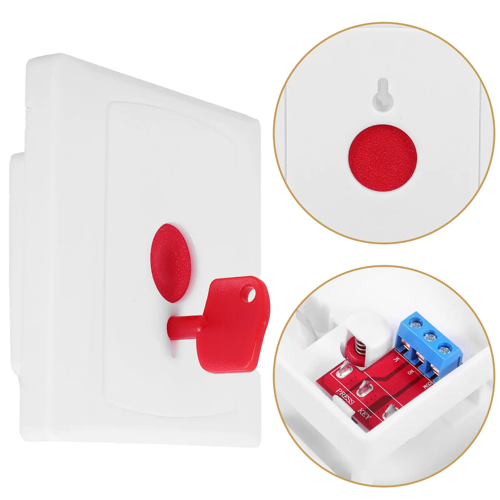 

2Pcs 86-Type Emergency Button with -Click Alarm Call Help Button Wall Mount for Elderly Disabled Patients