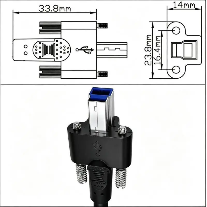 USB Panel Extension Cable with Type C Input and USB Female Port for Server Housing and Fixed USB Reach Use 896C