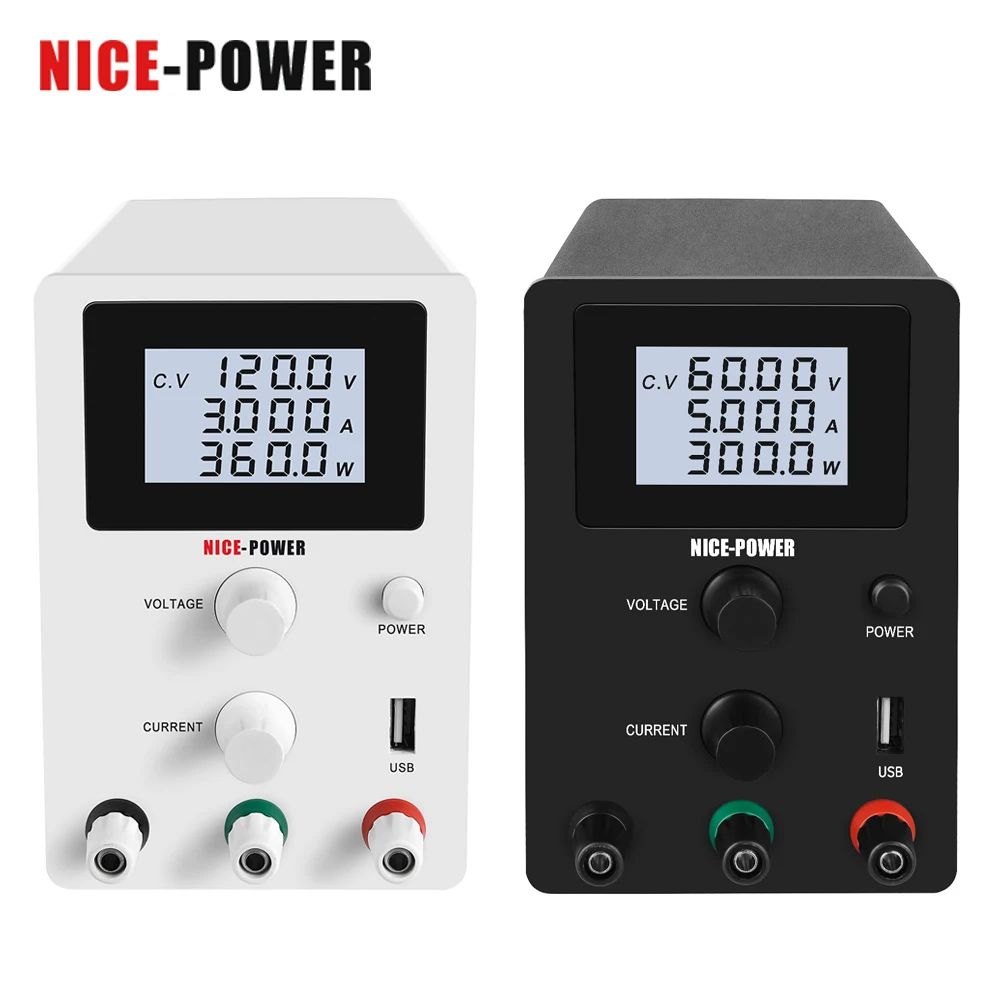 

Nice-power Adjustable DC Power Supply 30V 10A 5A 60V Lab Bench Source Voltage Regulator Battery Charging For Phone PC Repair