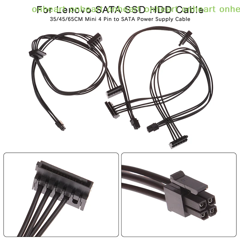 

[C]1Pc 35/45/65CM Mini 4 Pin to SATA Power Supply Cable For Main Board Interface SATA SSD HDD Cable